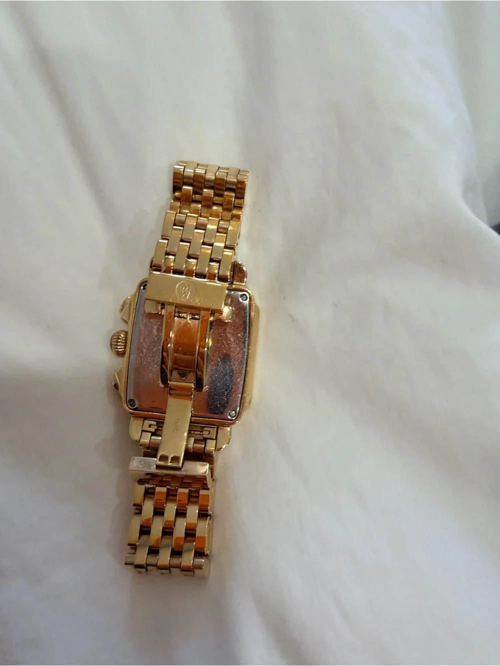 Michele Gold-Tone Diamond Accent Chronograph Bracelet Watch - Picture 8 of 14